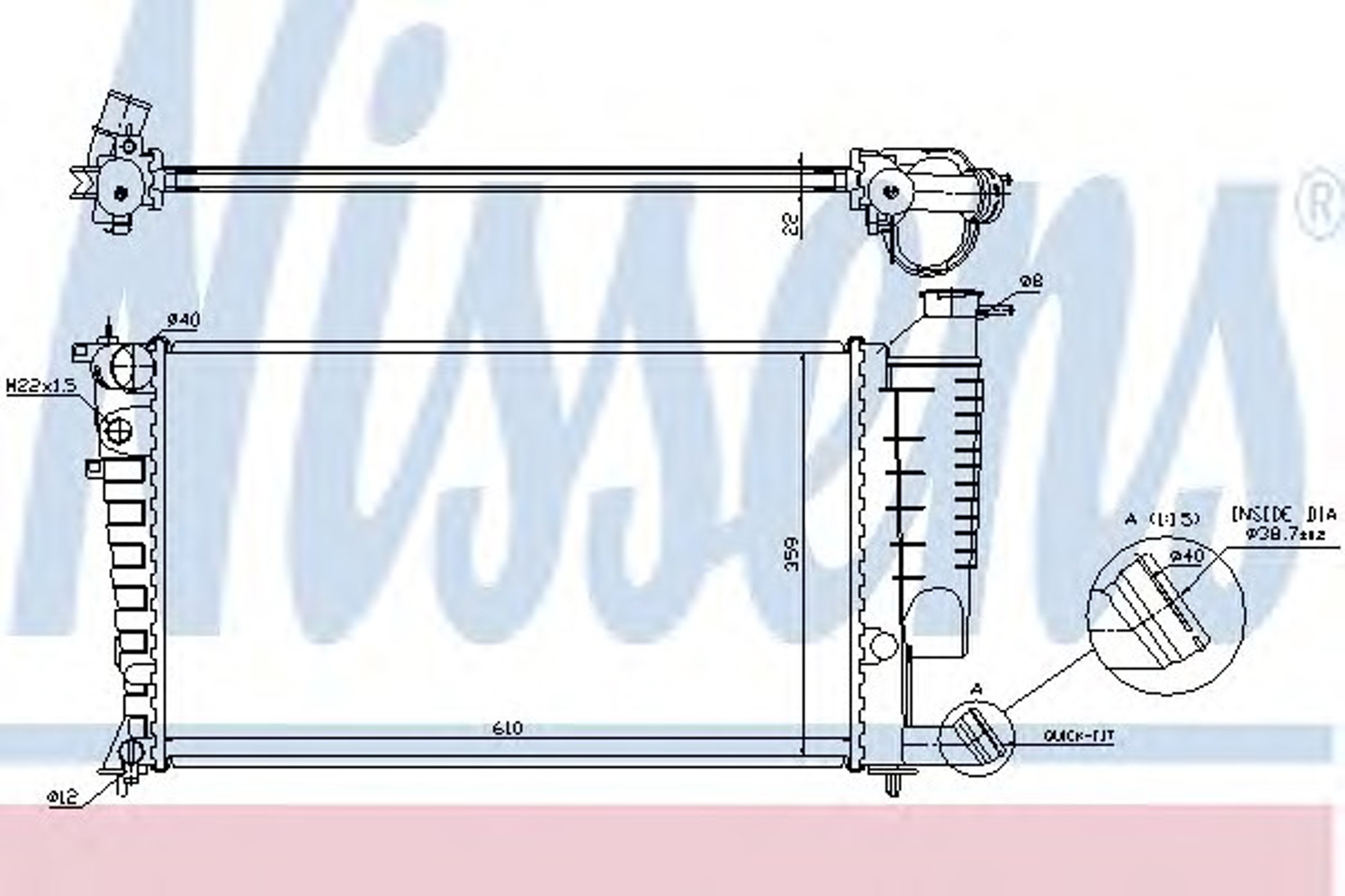 Радиатор системы охлаждения NISSENS 61313A