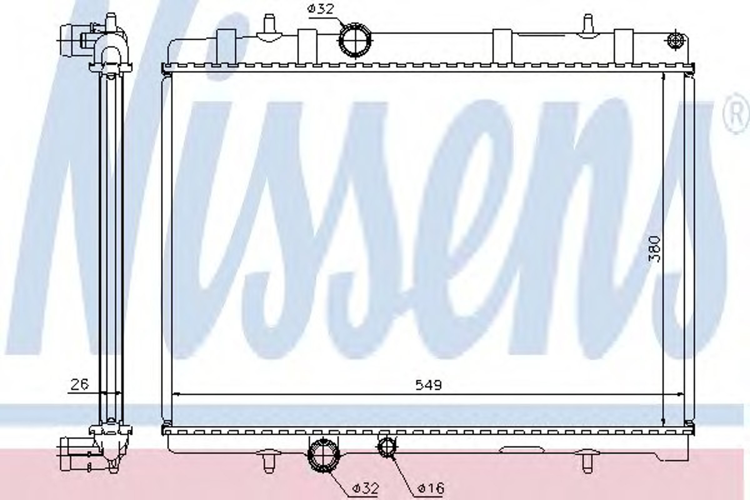 Радиатор системы охлаждения NISSENS 63608A