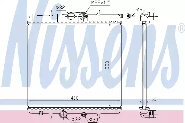 Радиатор системы охлаждения NISSENS 63691