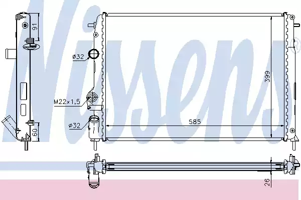 Радиатор системы охлаждения NISSENS 63896A