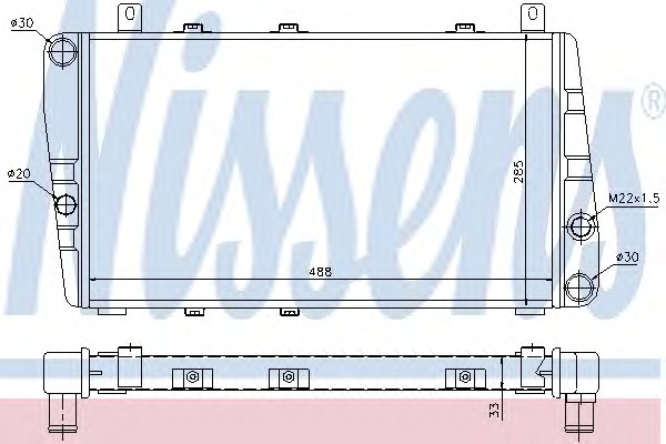 Радиатор системы охлаждения NISSENS 64011