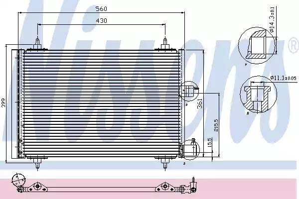 Радиатор кондиционера NISSENS 94542