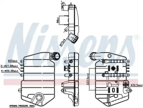 Ns996024 бачок расширительный с крышкой NISSENS 996024