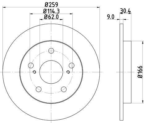 Диск тормозной задний NISSHINBO ND1008K