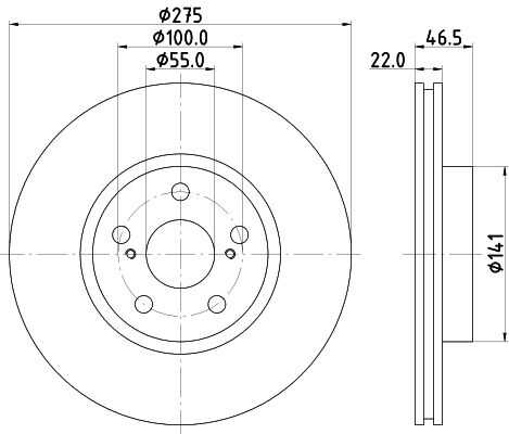 Диск тормозной передний NISSHINBO ND1052K