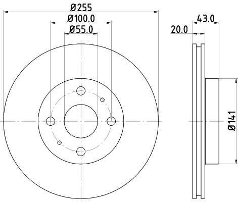 Диск тормозной передний NISSHINBO ND1079K