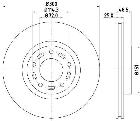 Диск тормозной передний NISSHINBO ND5002K
