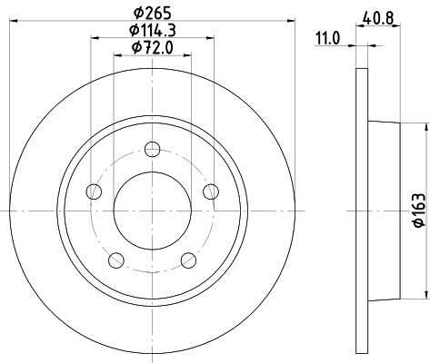 Диск тормозной задний NISSHINBO ND5008K