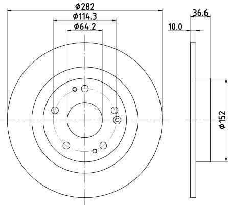 Nd8040k диск тормозной honda civic 16- зад. 282 мм NISSHINBO ND8040K