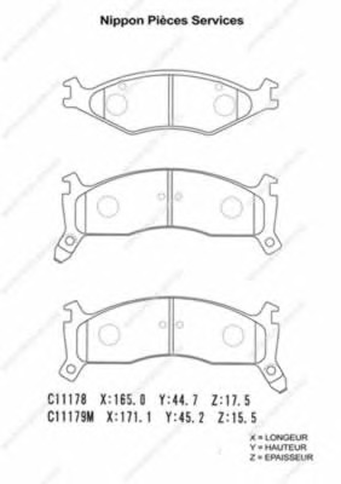 Колодки тормозные дисковые NPS K360A02