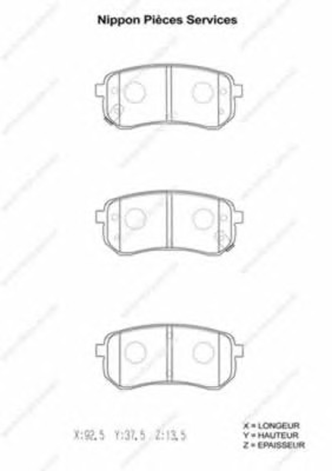 Колодки тормозные дисковые NPS K361A05