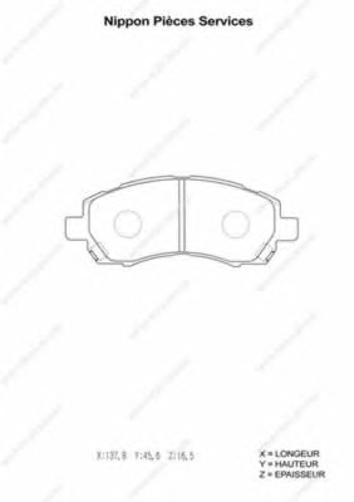 Комплект тормозных колодок дисковый тормоз NPS S360U19