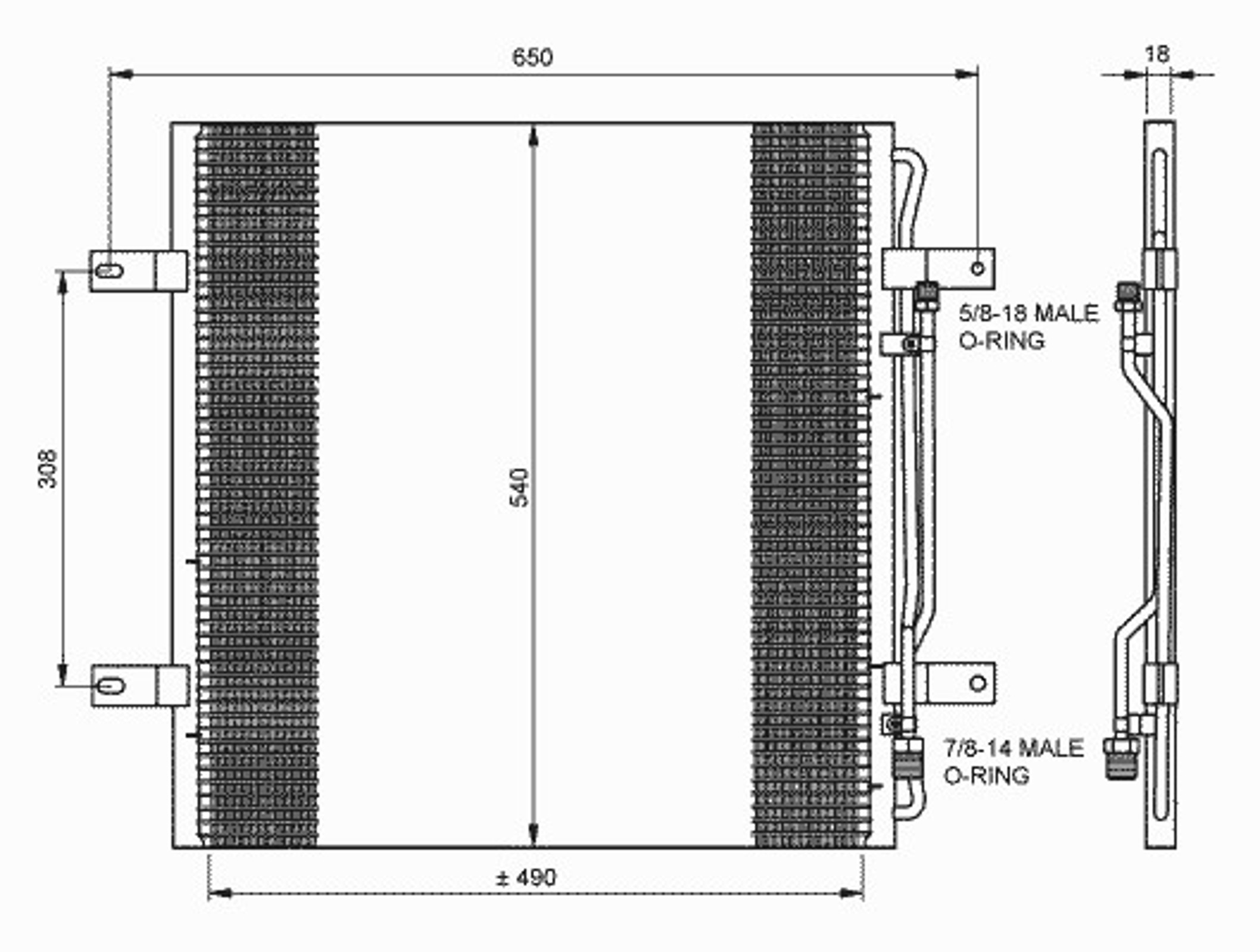 Радиатор кондиционера 500x537x16 NRF 35781