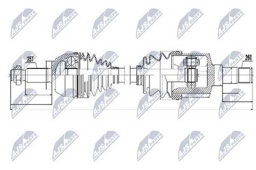 Полуось ford transit connect 1.8tdci 75квт 03- левая NTY NPW-FR-053