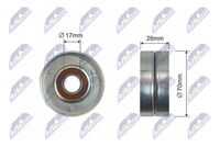 Ролик opel astra g astra h astra h gtc combo combo tour corsa c meriva a 1.7d 02.00- NTY RNK-PL-013