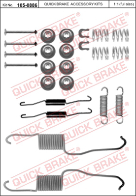 Комплектующие тормозной колодки QUICK BRAKE 105-0886
