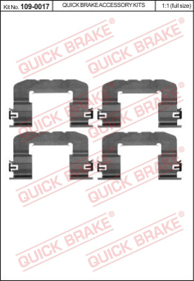 Комплект монтажный тормозных колодок QUICK BRAKE 109-0017