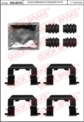 Комплектующие колодок дискового тормоза QUICK BRAKE 109-0019