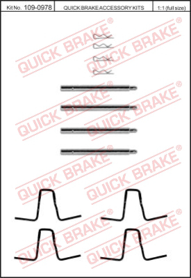 Комплектующие колодок дискового тормоза QUICK BRAKE 109-0978