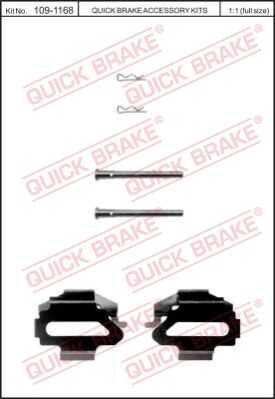 Комплект монтажный тормозных колодок QUICK BRAKE 109-1168