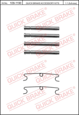 Комплект монтажный тормозных колодок QUICK BRAKE 109-1190