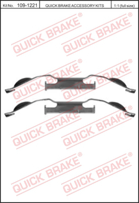 Комплект монтажный тормозных колодок QUICK BRAKE 109-1221