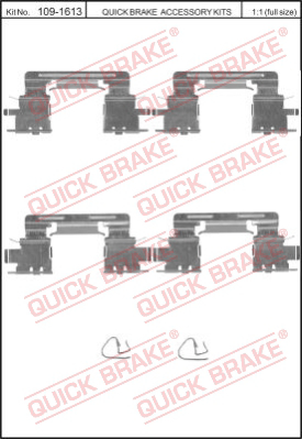 Комплектующие колодок дискового тормоза QUICK BRAKE 109-1613