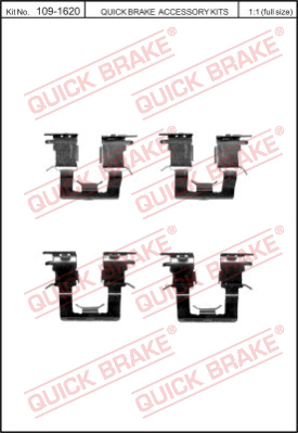 Комплектующие колодок дискового тормоза QUICK BRAKE 109-1620