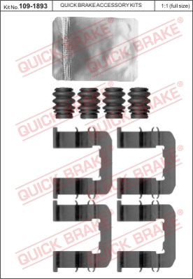 Комплектующие колодок дискового тормоза QUICK BRAKE 109-1893