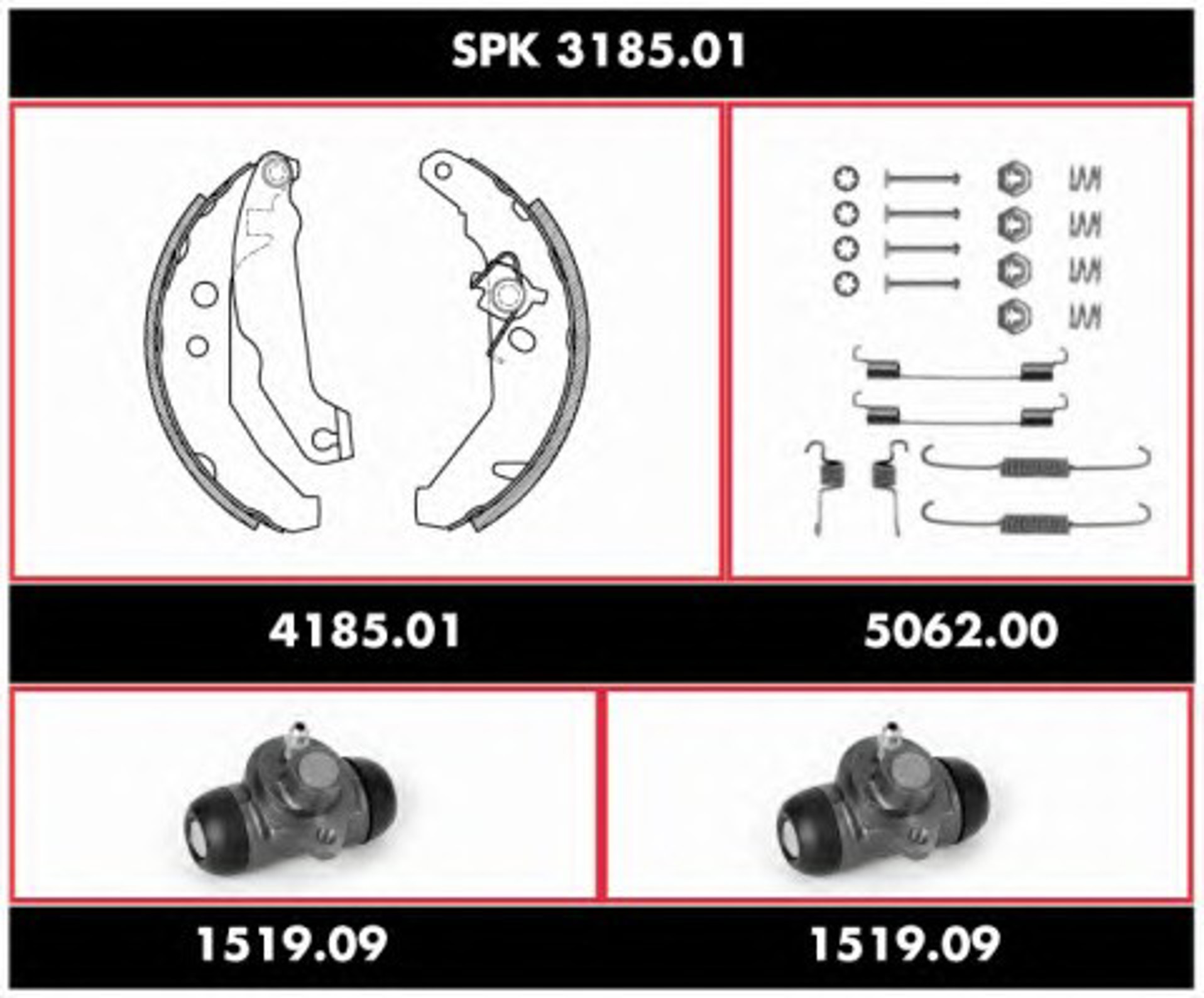 Комплект тормозов барабанный тормозной механизм REMSA SPK 3185.01