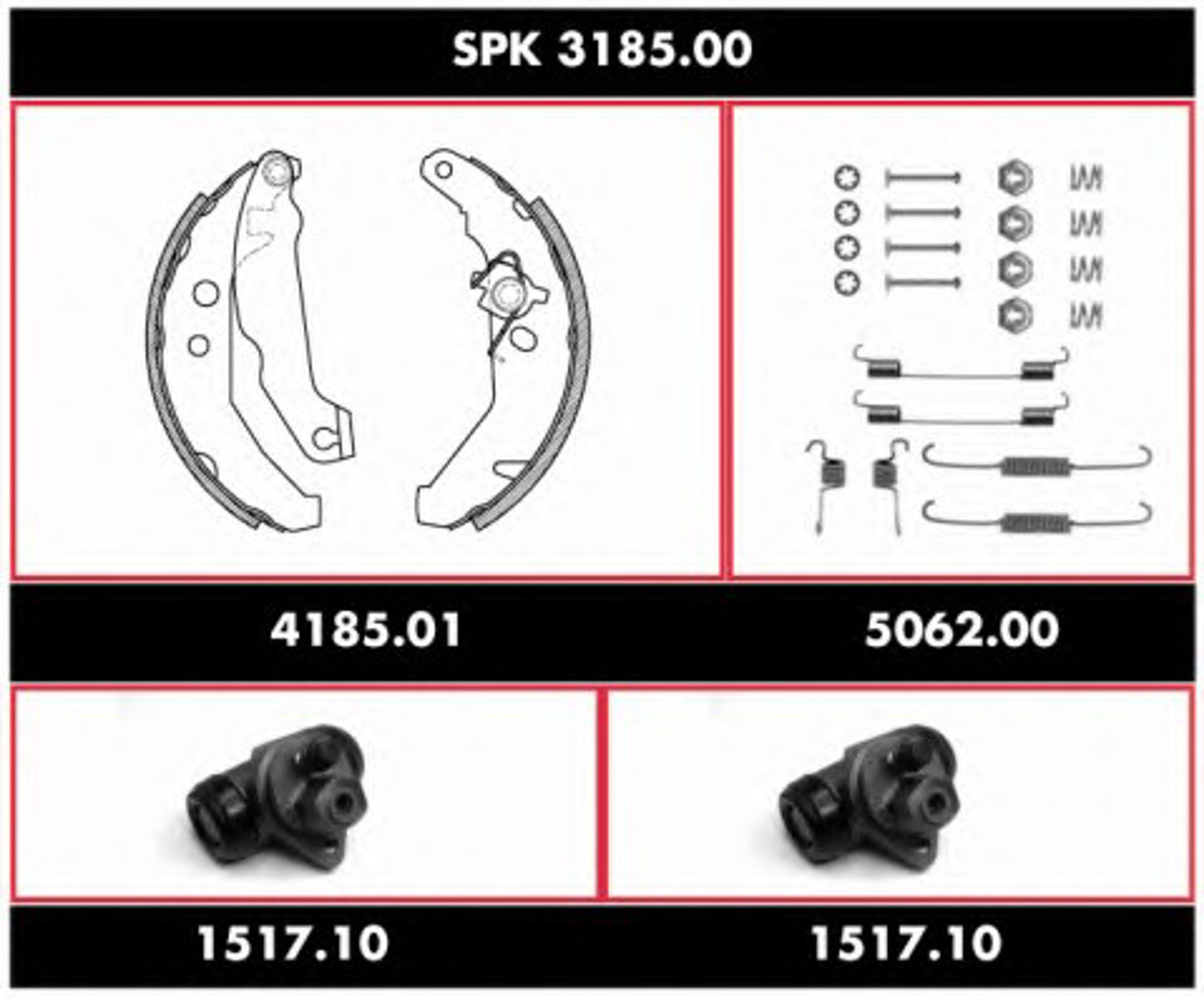 Комплект тормозов барабанный тормозной механизм ROADHOUSE SPK 3185.00