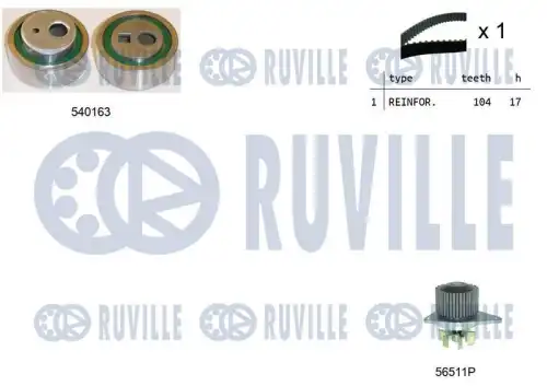 Ремкомплект грм /с помпой/ RUVILLE 5503291