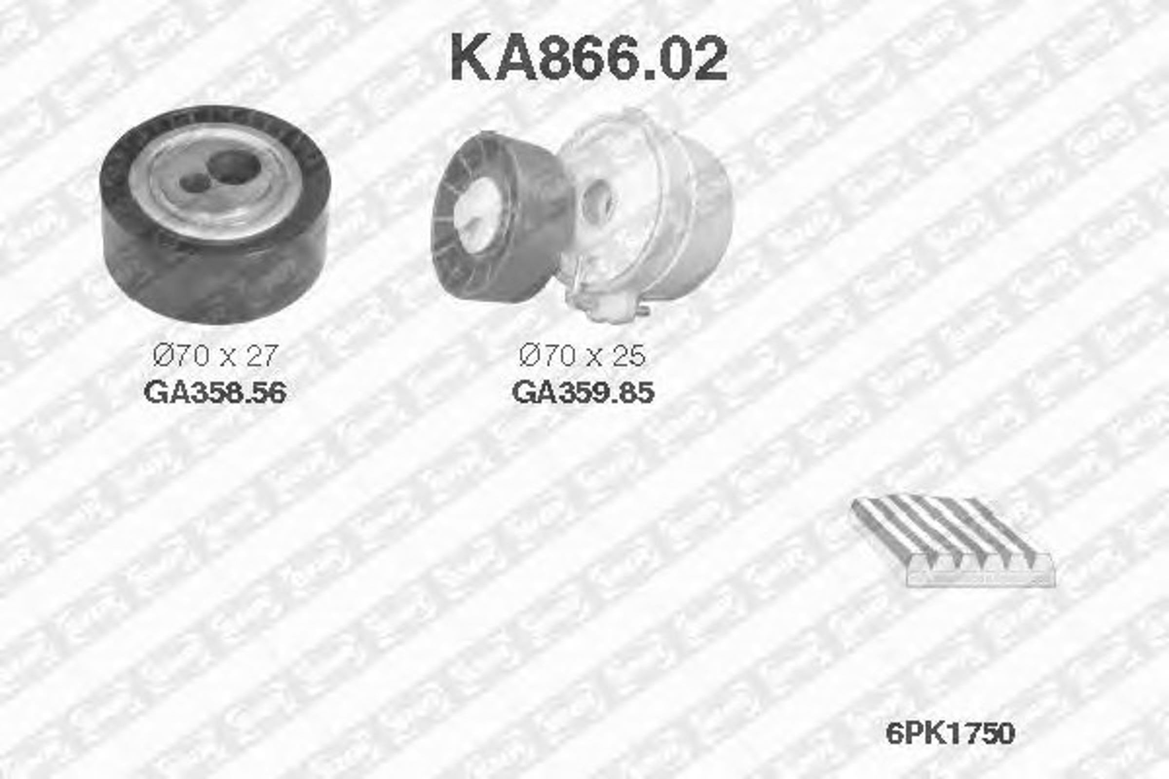 Комплект ремня поликлинового SNR KA866.02