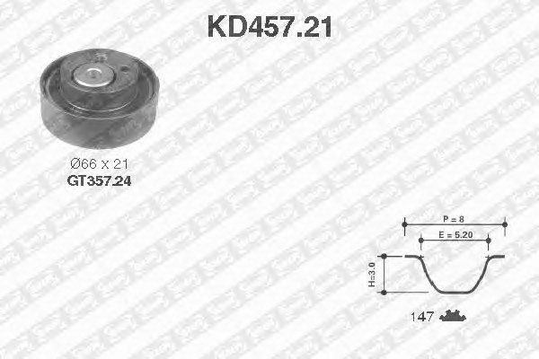 Комплект ремня грм SNR KD457.21