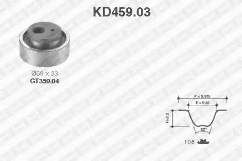 Комплект грм SNR KD459.03