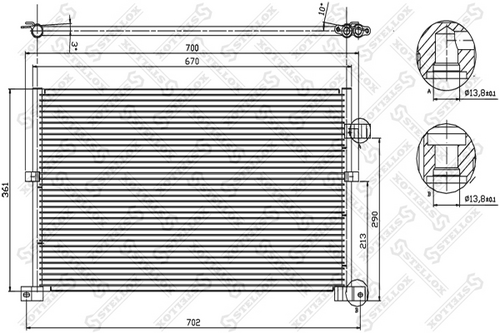 Радиатор кондиционера STELLOX 10-45021-SX