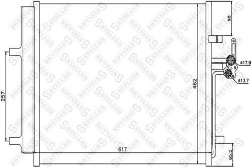 Радиатор кондиционера STELLOX 10-45562-SX