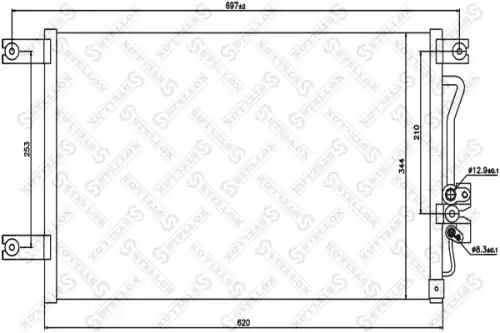 Радиатор кондиционера STELLOX 10-45580-SX
