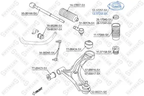 12-17258-sx опора амортизатора переднего STELLOX 12-17258-SX