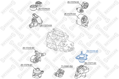 25-17216-sx подушка двигателя левая гидравлическая STELLOX 25-17216-SX