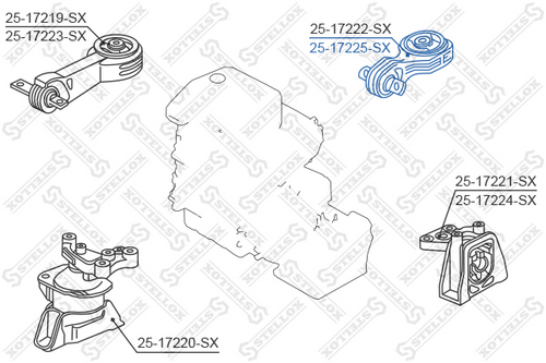 Подушка двигателя задняя STELLOX 25-17225-SX