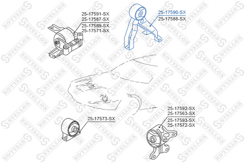 Подвеска двигателя STELLOX 25-17590-SX