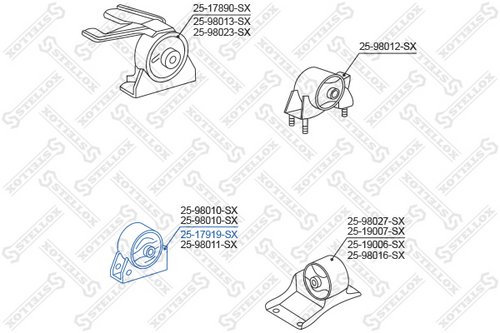 25-17919-sx подушка двигателя передняя STELLOX 25-17919-SX