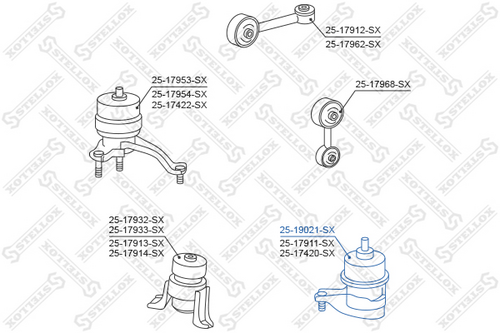 25-19021-sx опора двигателя левая STELLOX 25-19021-SX