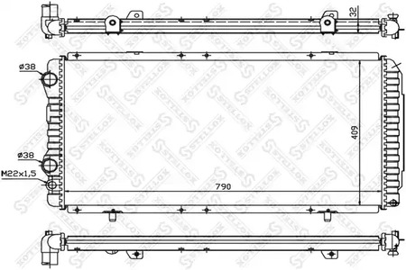 Радиатор охлаждения двигателя STELLOX 10-25027-SX