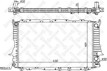 Радиатор охлаждения двигателя STELLOX 10-25053-SX