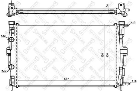 Радиатор системы охлаждения STELLOX 10-25358-SX