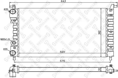 Радиатор системы охлаждения STELLOX 10-25734-SX