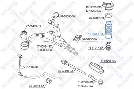 Защитный колпак пыльника амортизатора STELLOX 11-53041-SX