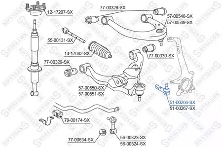 Наконечник поперечной рулевой тяги STELLOX 51-00266-SX